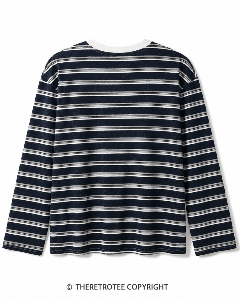 TheRetroTee Retro Heritage Striped Long Sleeve T-Shirt