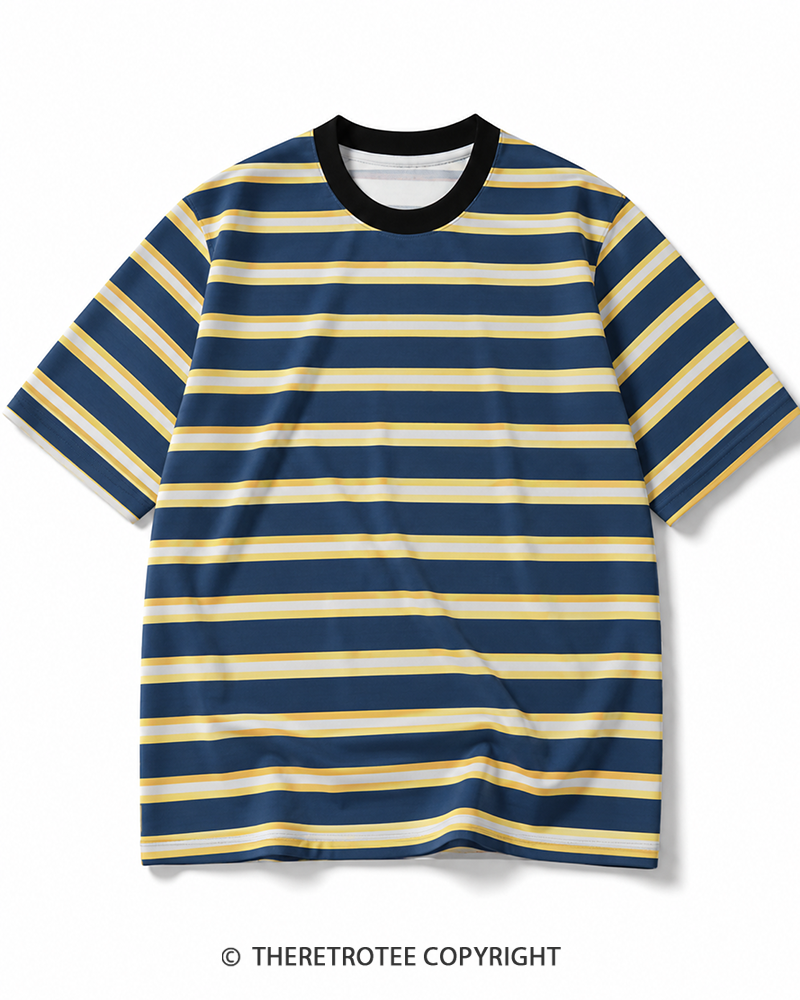 TheRetroTee 70s Inspired Striped Ringer T-Shirt