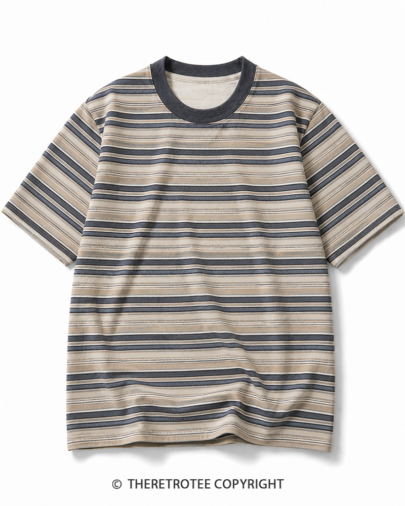 TheRetroTee Vintage Eco Oversized Striped Ringer T-Shirt