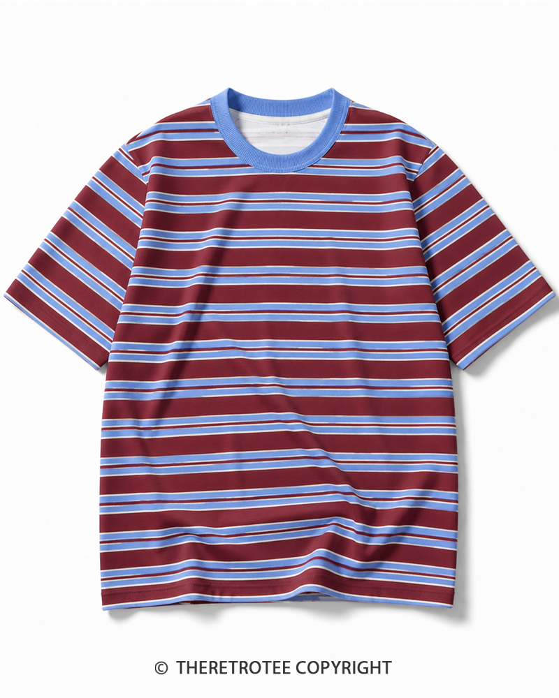 TheRetroTee 70s Inspired Striped Ringer T-Shirt
