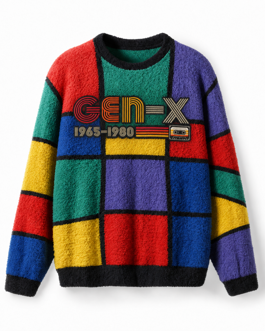 TheRetroTee Retro Gen X Color Block Sweater