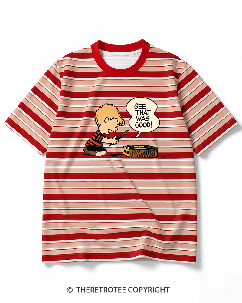 TheRetroTee Gee That Was Good! 1950s Striped Ringer T-Shirt