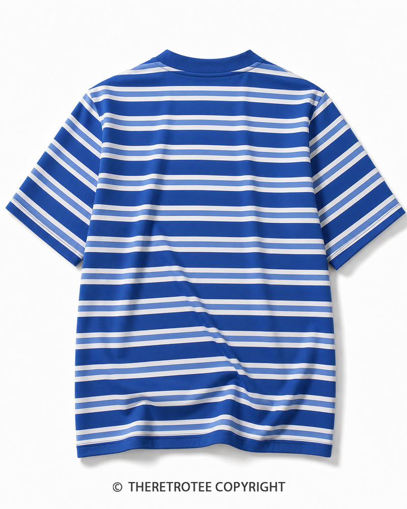 TheRetroTee Vintage Casual Striped Ringer T-Shirt