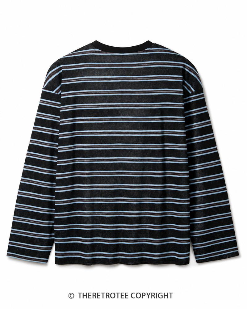 TheRetroTee Retro Heritage Striped Long Sleeve T-Shirt