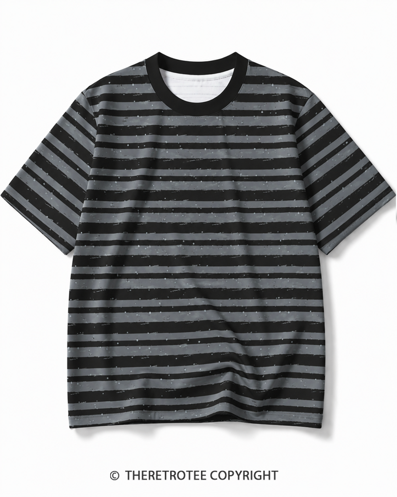 11TheRetroTee 90s Nostalgic Striped Ringer T-Shirt