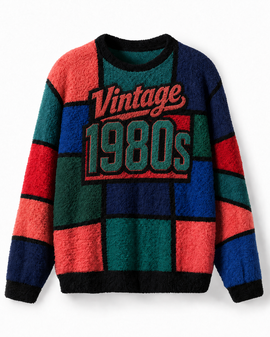 TheRetroTee Vintage 1980s Color Block Sweater