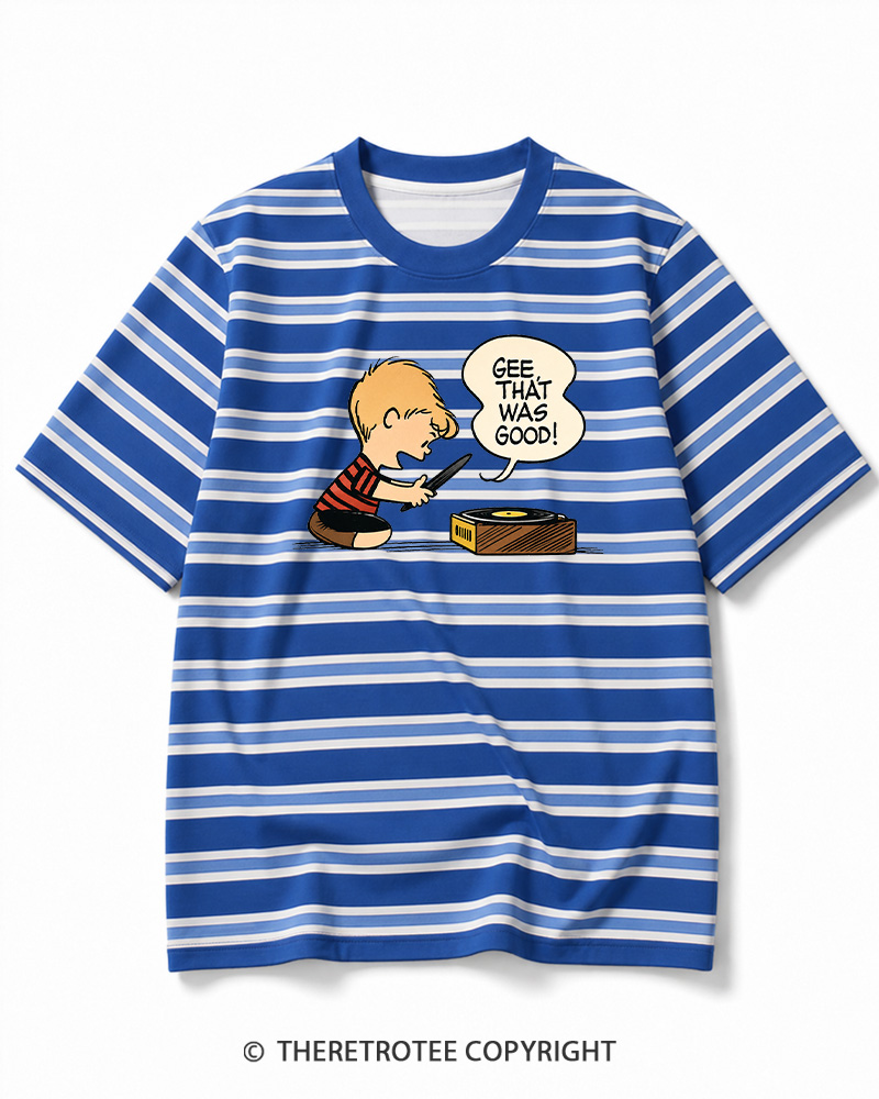 TheRetroTee Gee That Was Good! 1950s Striped Ringer T-Shirt