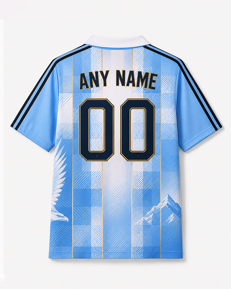 TheRetroTee Argentina Heritage Pulse Collar Soccer Jersey