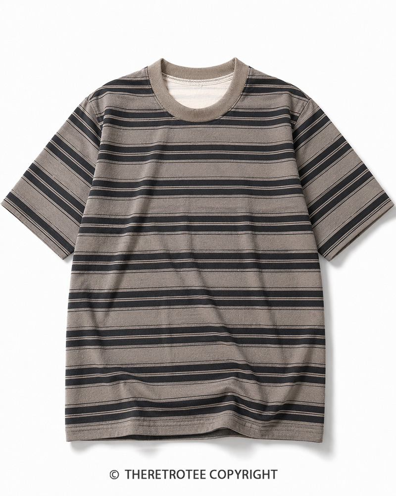 TheRetroTee Vintage Eco Oversized Striped Ringer T-Shirt
