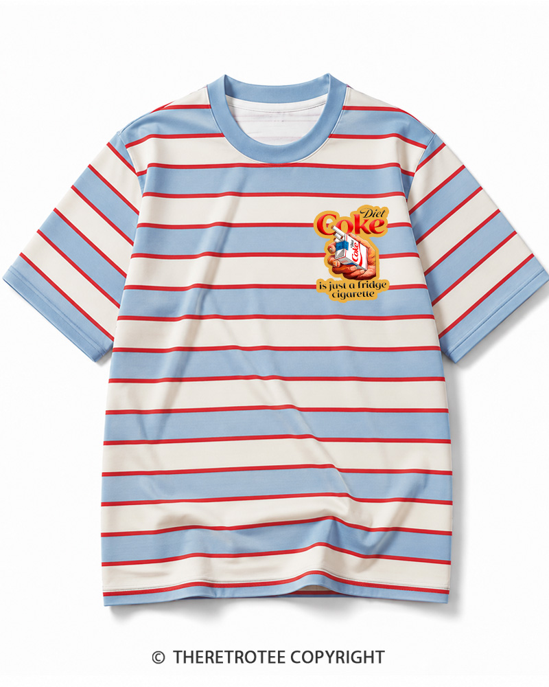 TheRetroTee Diet Coke 1990s Striped Ringer T-Shirt