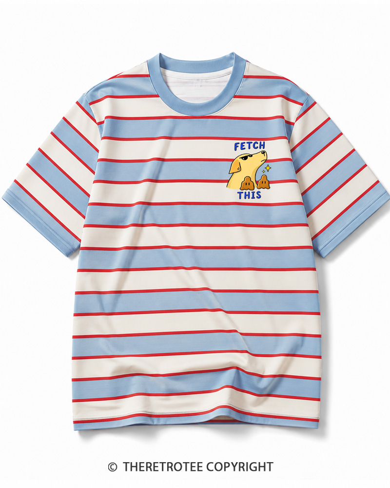 TheRetroTee Fetch This 1990s Striped Ringer T-Shirt