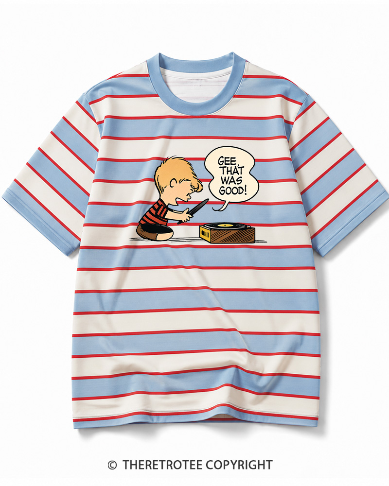 TheRetroTee Gee That Was Good! 1950s Striped Ringer T-Shirt