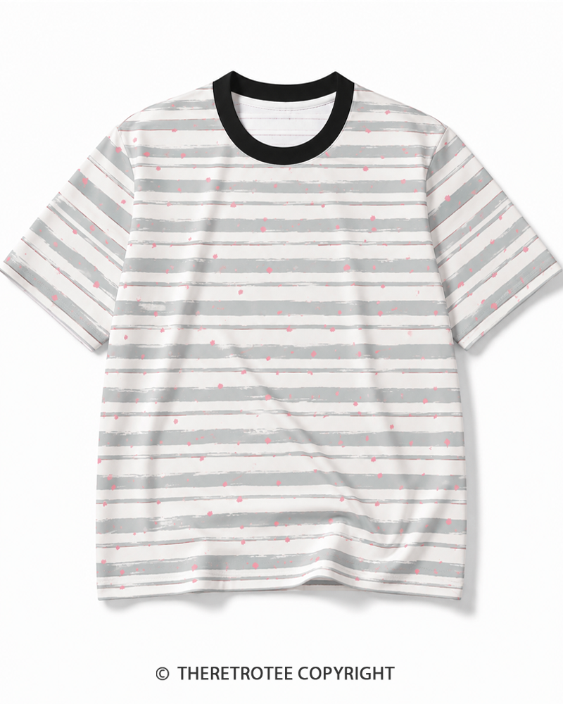 11TheRetroTee 90s Nostalgic Striped Ringer T-Shirt