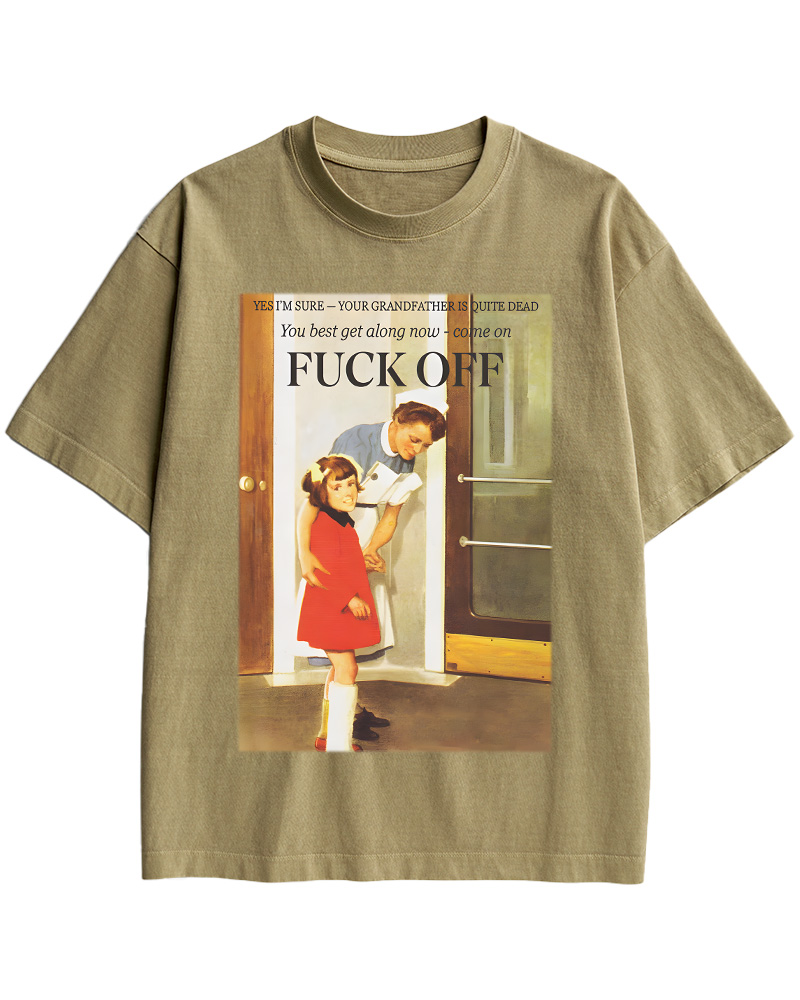 TheRetroTee Fuck Off Nostalgia Pin-Up Cotton T-Shirt