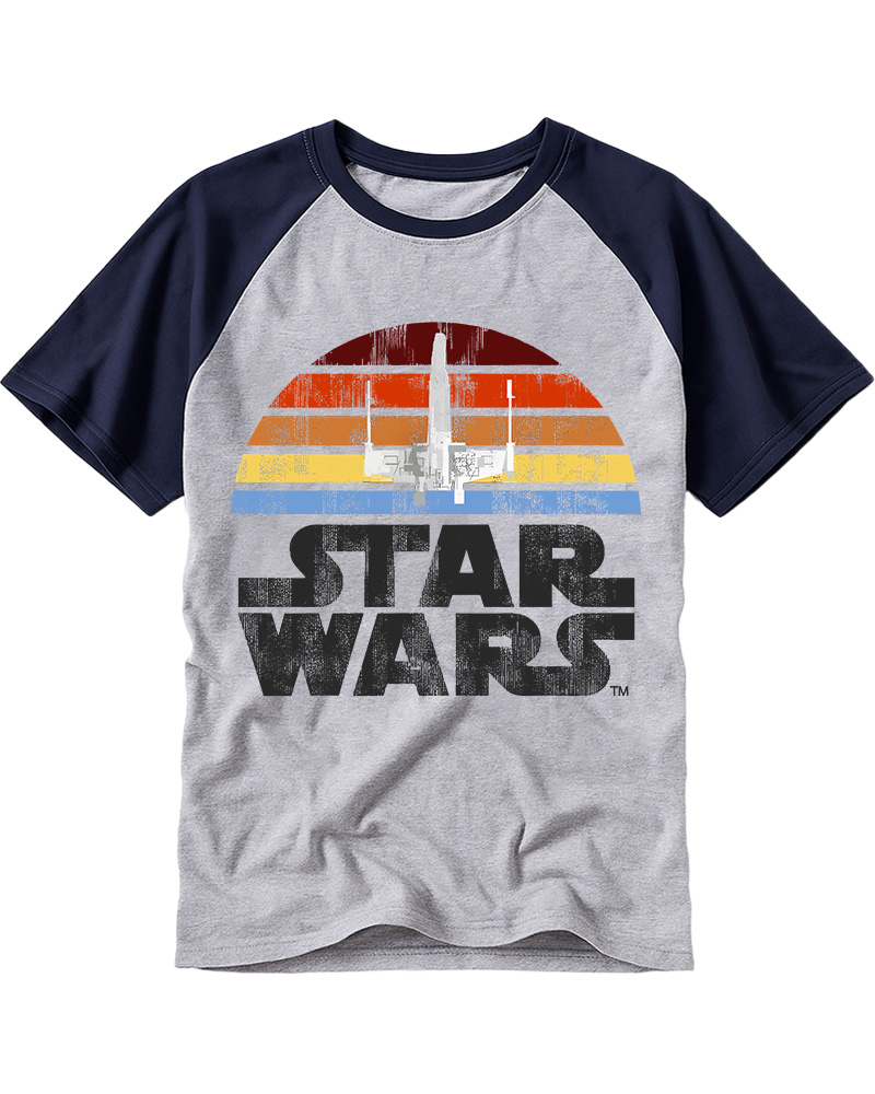 TheRetroTee Galaxy Plane Classic 1980s Raglan Baseball T-Shirt