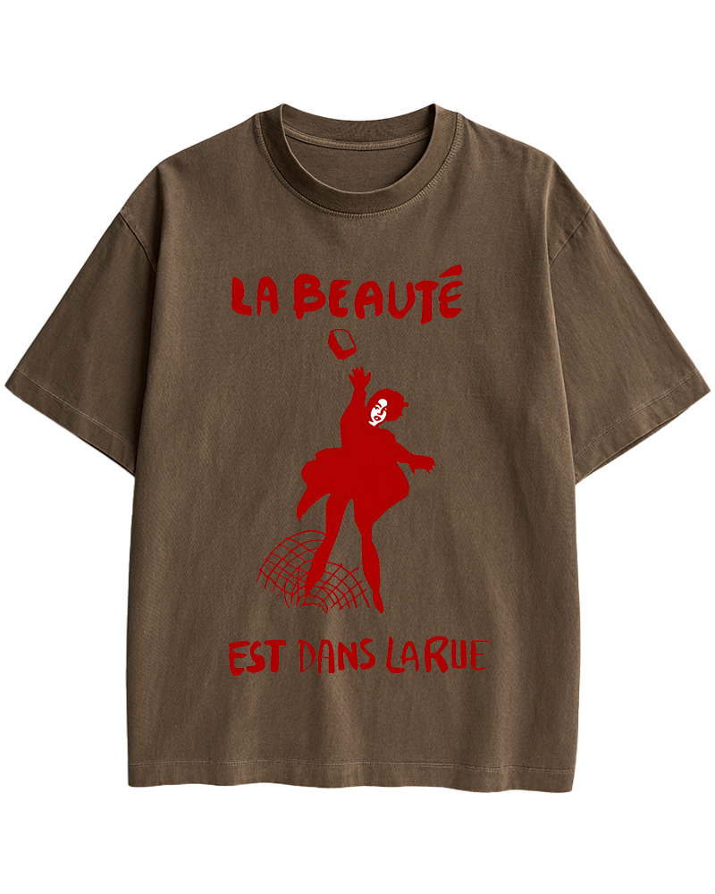 TheRetroTee La Beauté Est Dans La Rue 1960s Cotton T-Shirt
