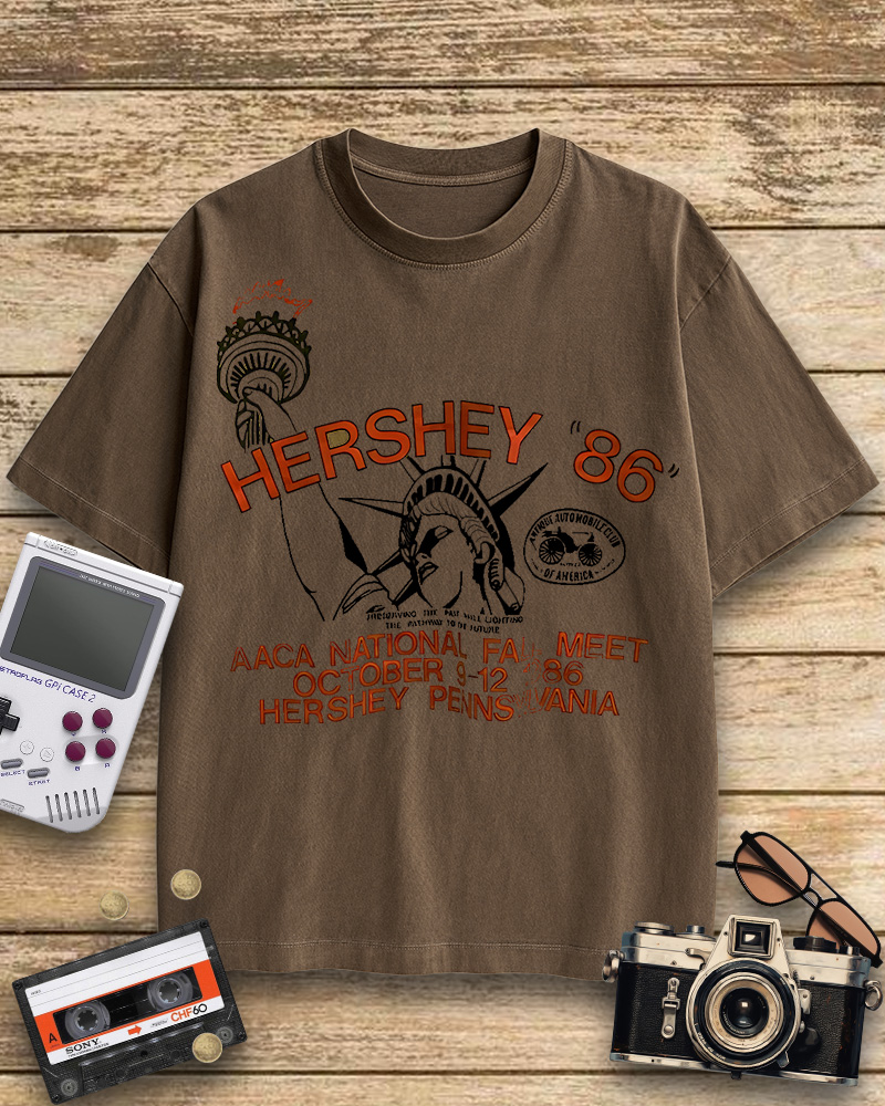TheRetroTee 1986 Antique Auto Club Meet Hershey Cotton T-Shirt