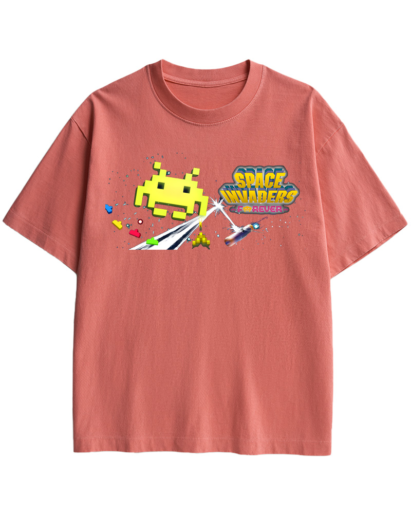 TheRetroTee Space Invaders Forever 1980s Cotton T-Shirt
