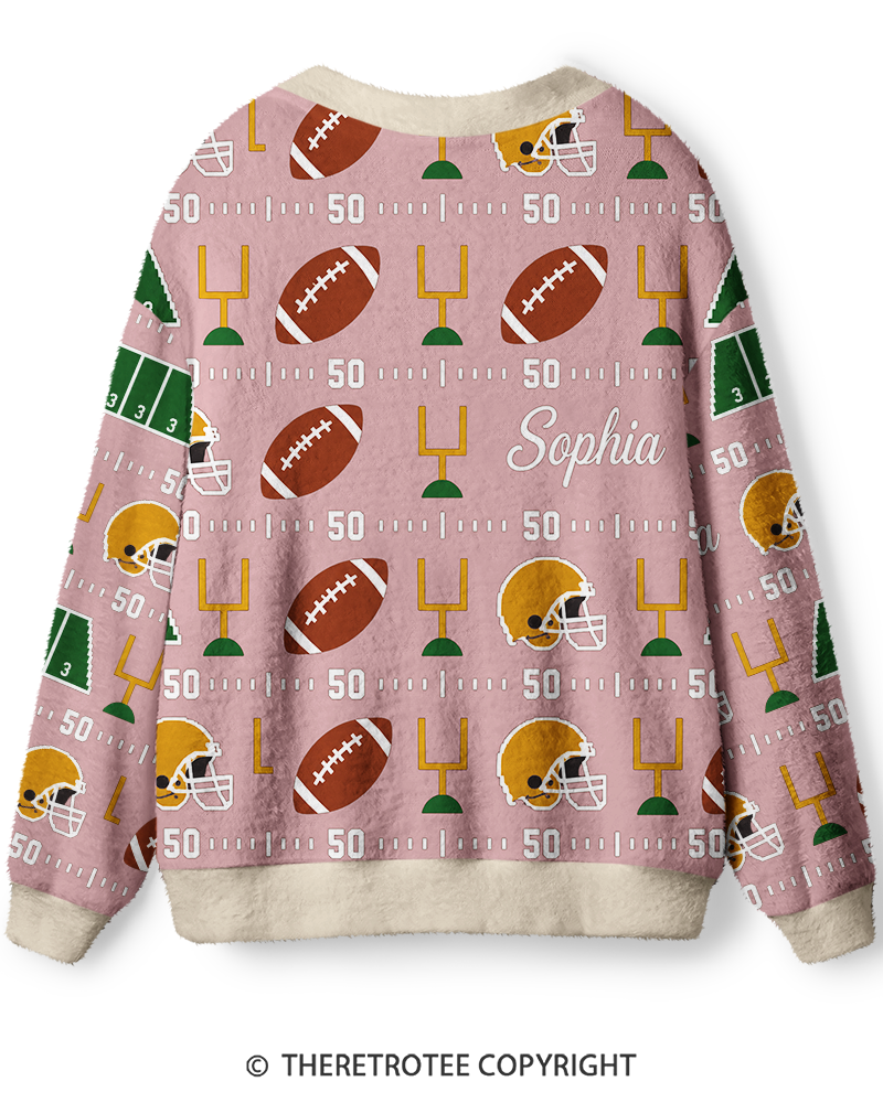 TheRetroTee Vintage Custom Football Heritage Unisex Cardigan Sweater