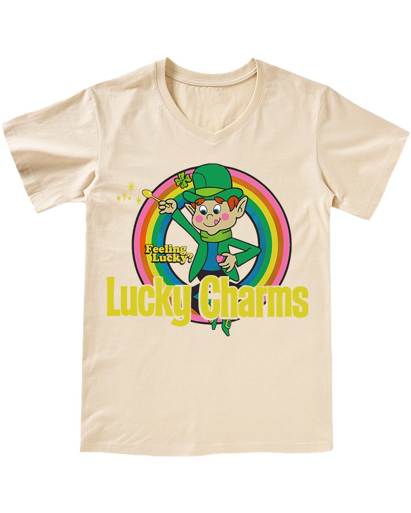 TheRetroTee Lucky Charms Leprechaun 1990s V-neck T-Shirt