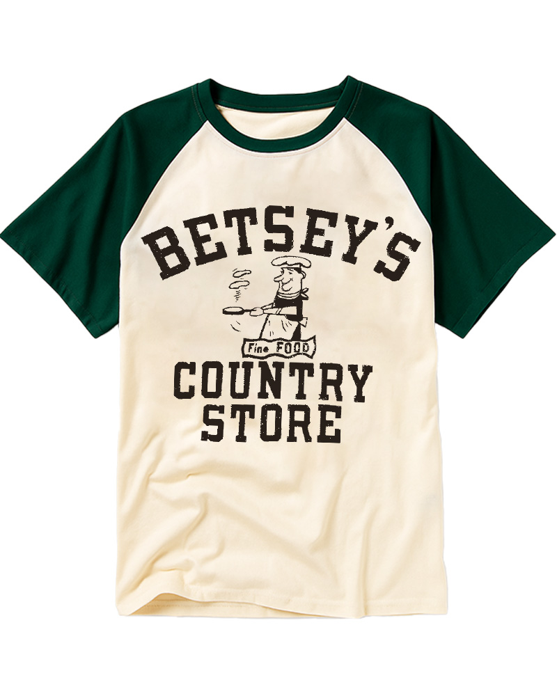 TheRetroTee 60s Country Store Raglan Baseball T-Shirt