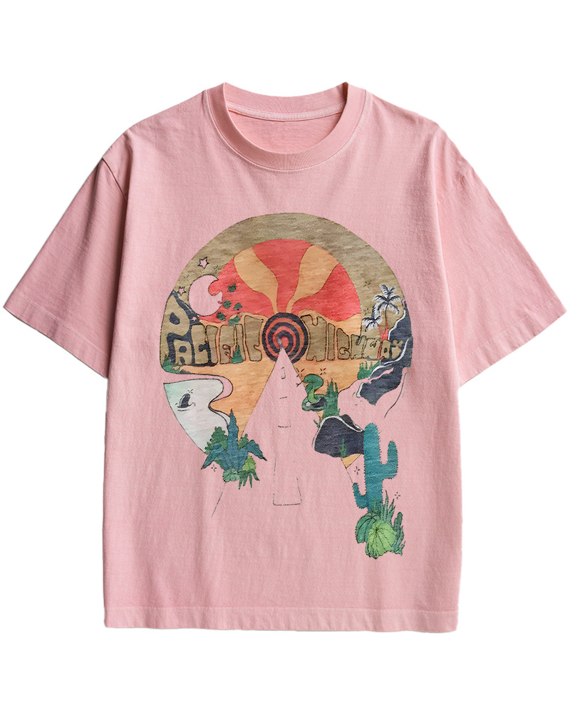 TheRetroTee Open Road Pacific Highway Cotton T-Shirt