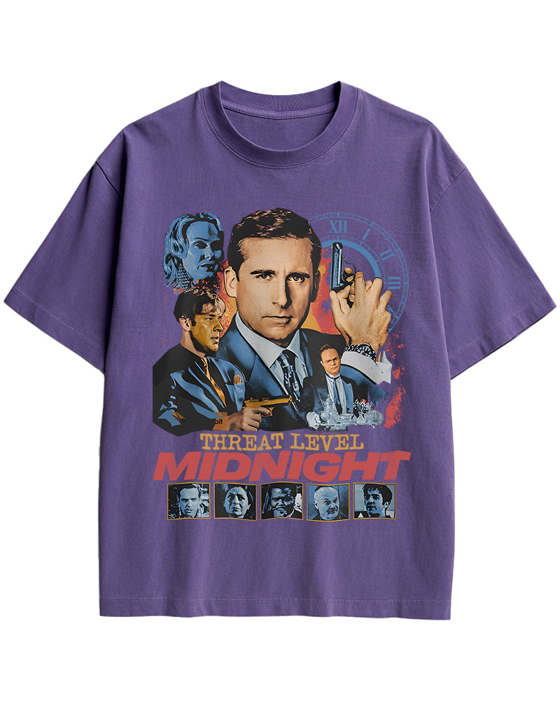 TheRetroTee Threat Level Midnight 2000s Cotton T-Shirt