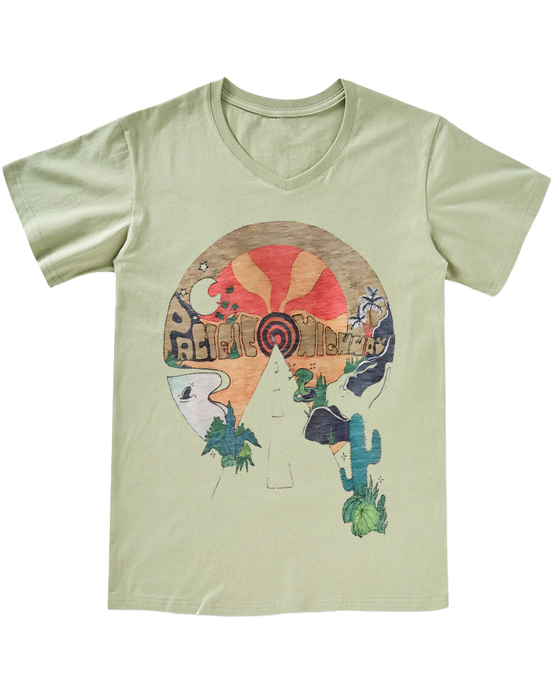 TheRetroTee Open Road Pacific Highway V-neck T-Shirt