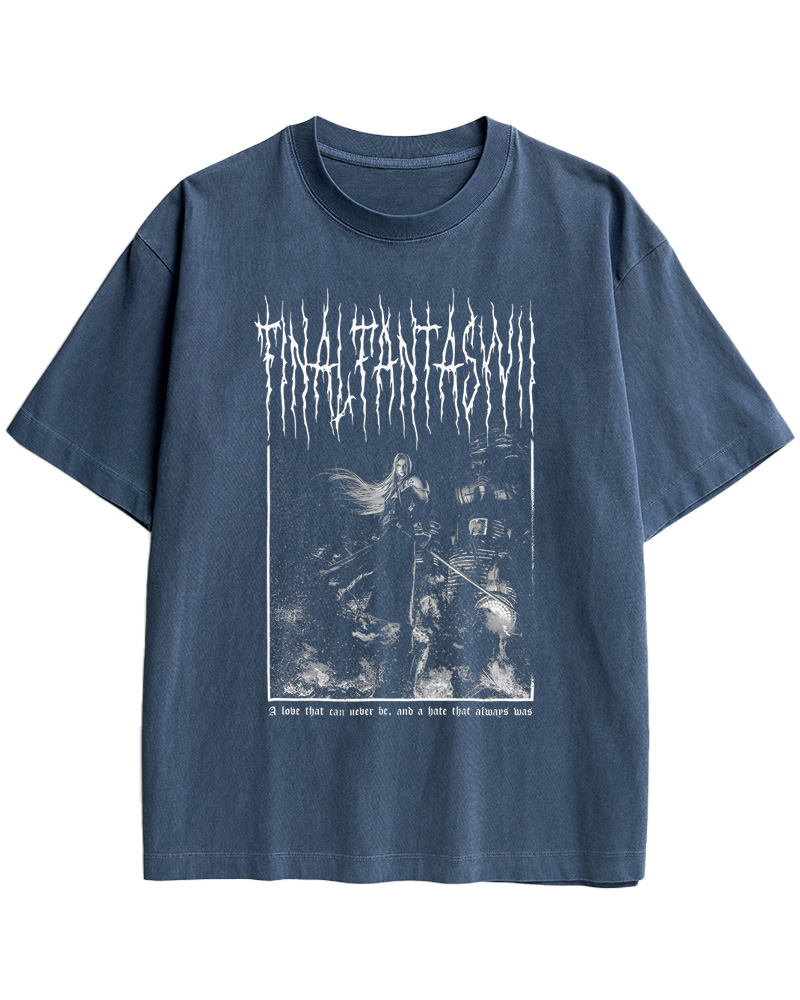 TheRetroTee Final Fantasy VII Black Metal 1990s Cotton T-Shirt