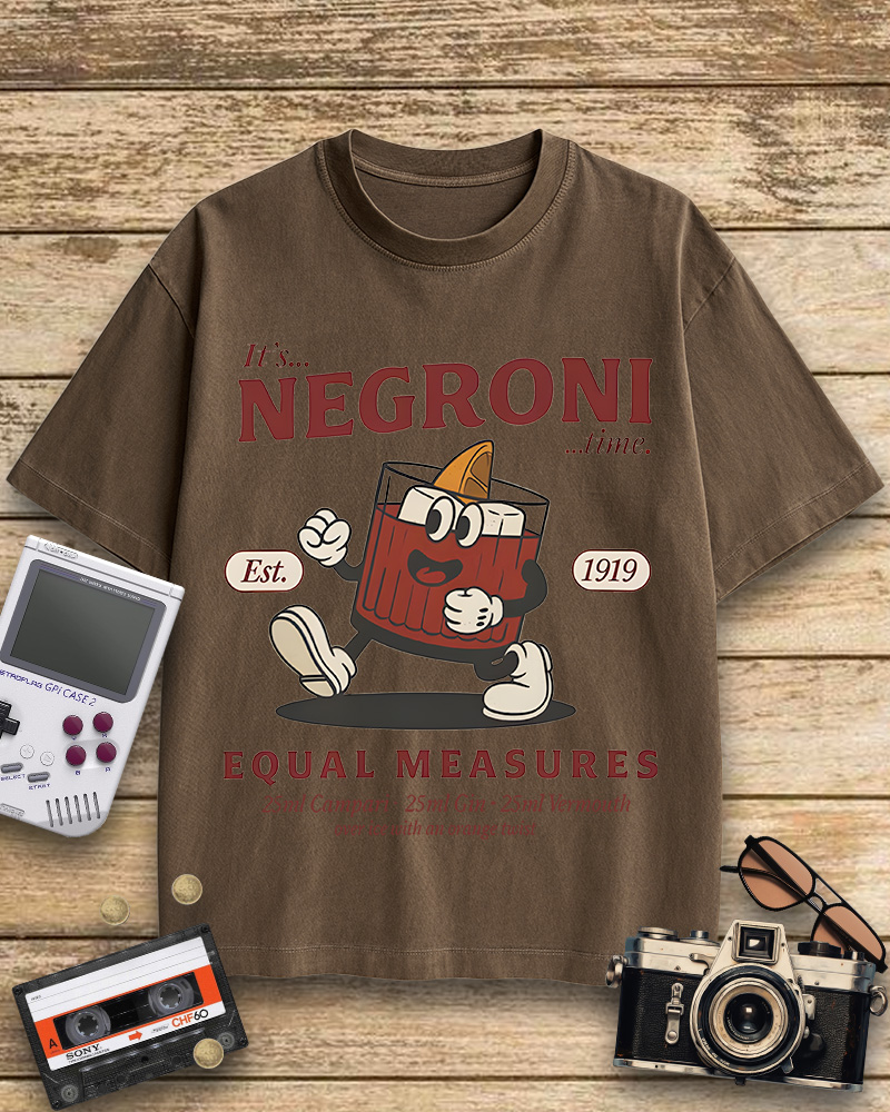 TheRetroTee Negroni Cocktail 1940s Cotton T-Shirt