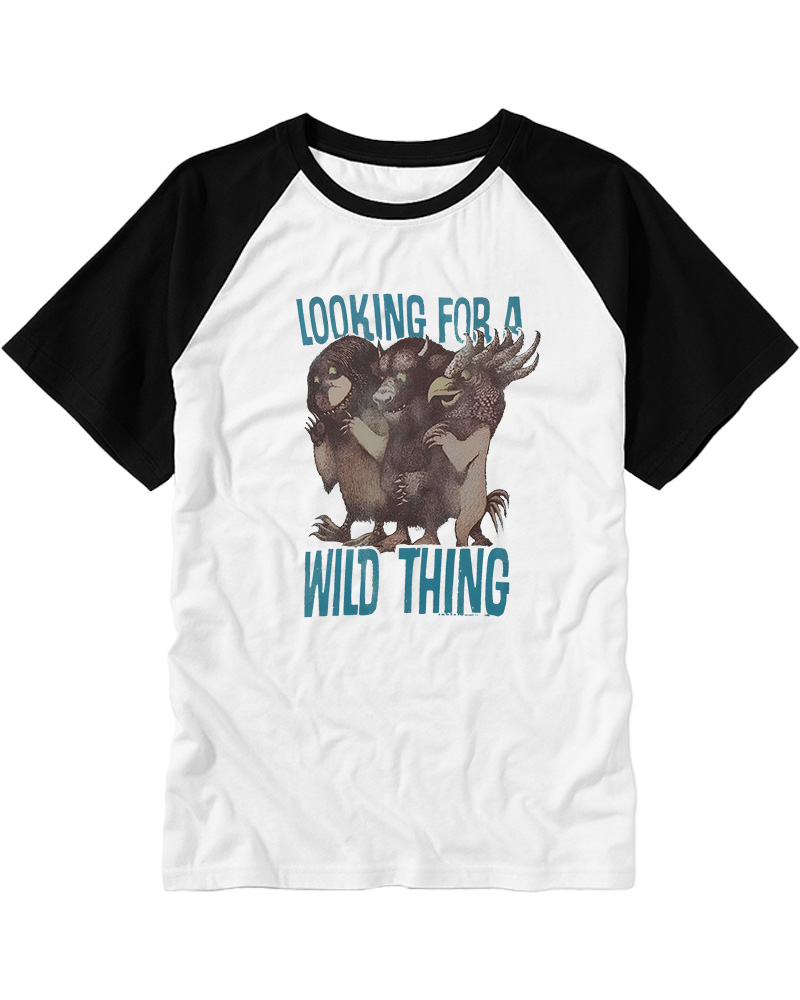 TheRetroTee Where The Wild Things Are Raglan Baseball T-Shirt
