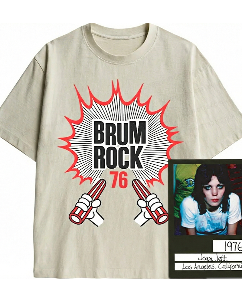 TheRetroTee Brum Rock 76 1970s Cotton T-Shirt