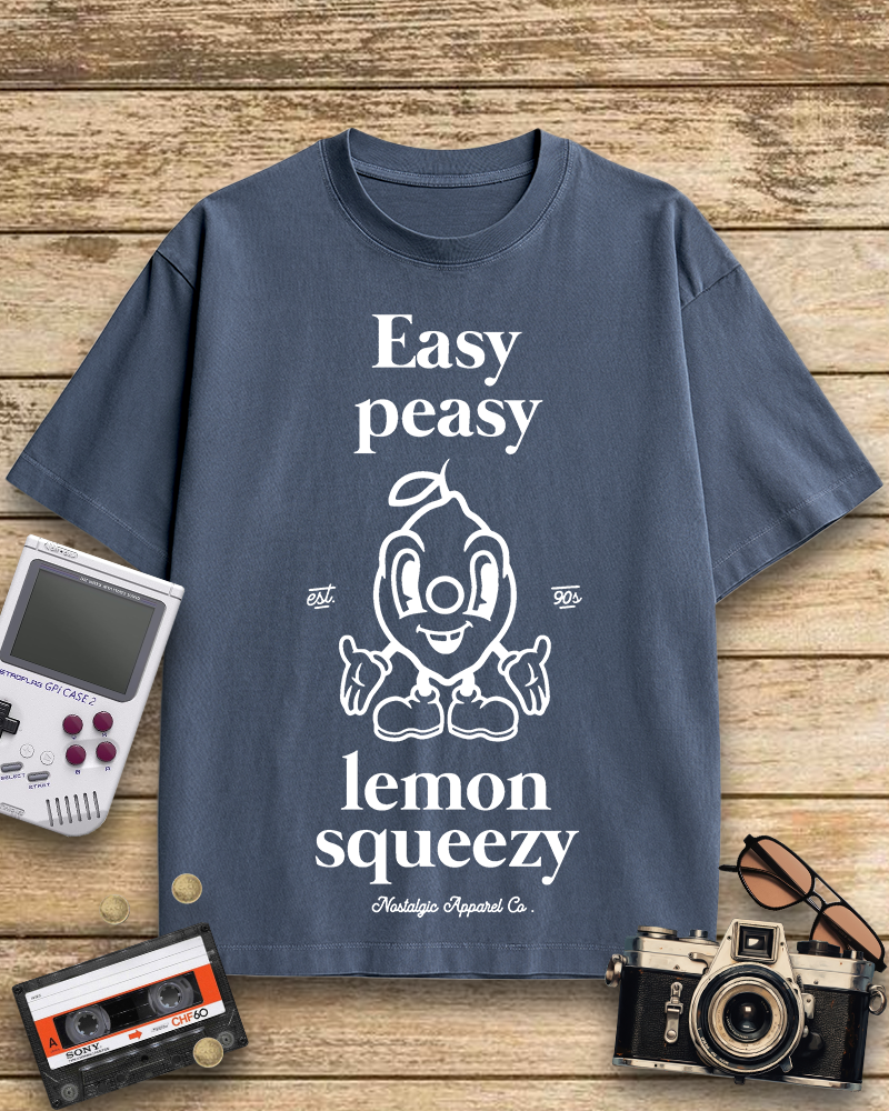 TheRetroTee Easy Peasy Lemon Squeezy 1990s Cotton T-Shirt