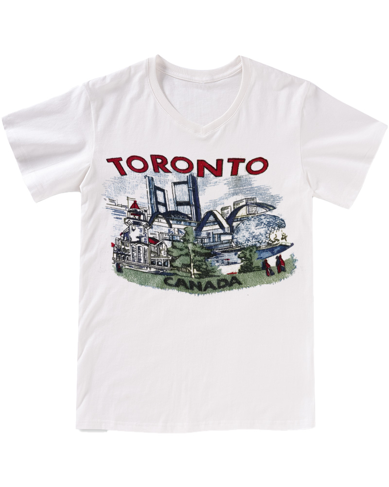 TheRetroTee 1960s Toronto souvenir V-neck T-Shirt