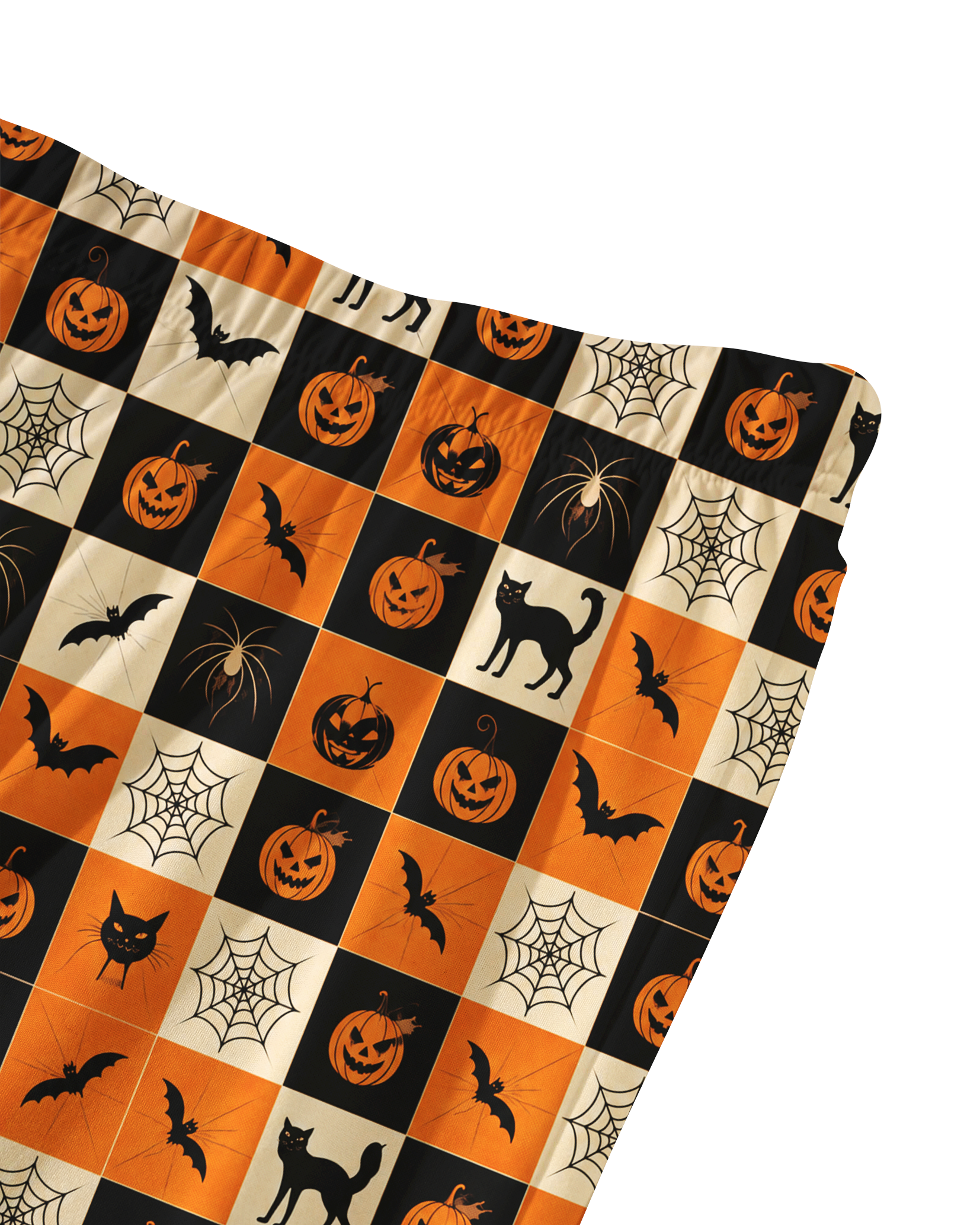 TheRetroTee Checker Spooky Halloween Vintage Pajama Set