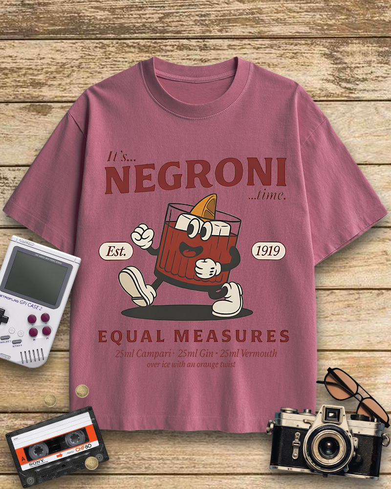 TheRetroTee Negroni Cocktail 1940s Cotton T-Shirt