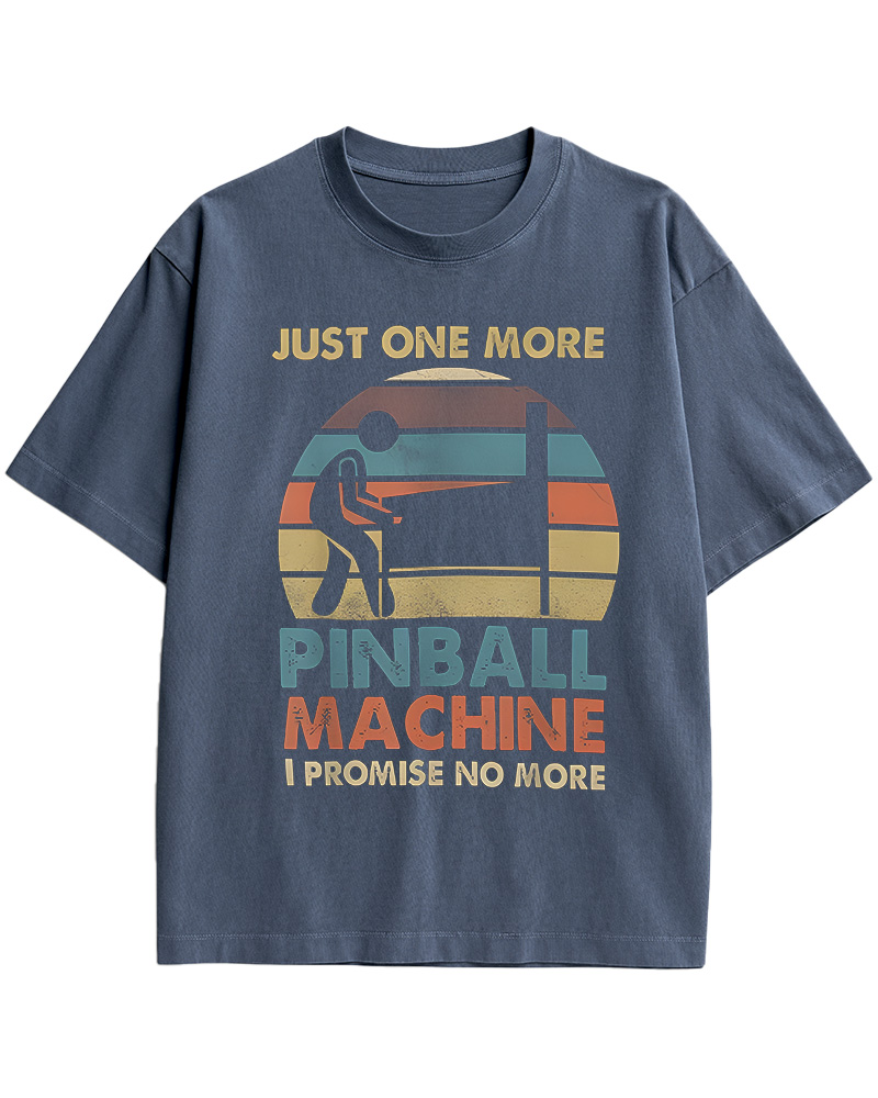 TheRetroTee Just One More Pinball Machine 1970s Cotton T-Shirt