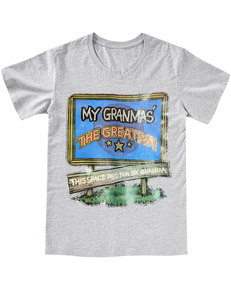 TheRetroTee 70s-80s Funny Greatest Grandma V-neck T-Shirt