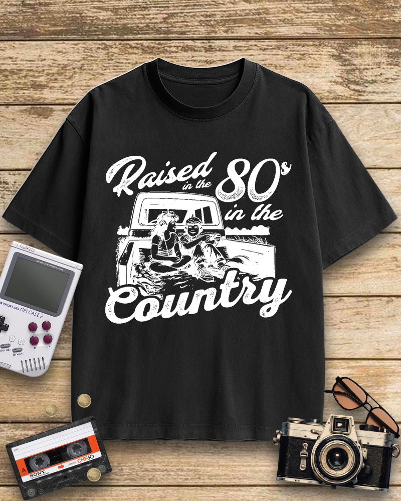 TheRetroTee Raised in 80s Cotton T-Shirt