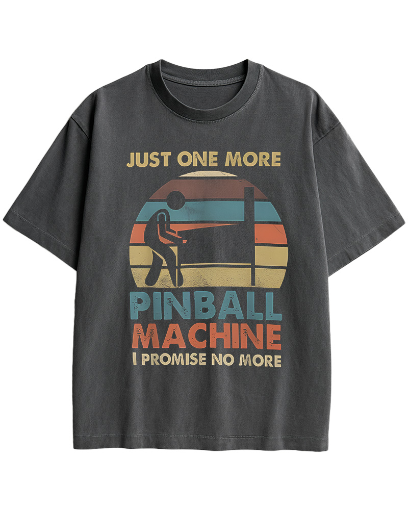 TheRetroTee Just One More Pinball Machine 1970s Cotton T-Shirt