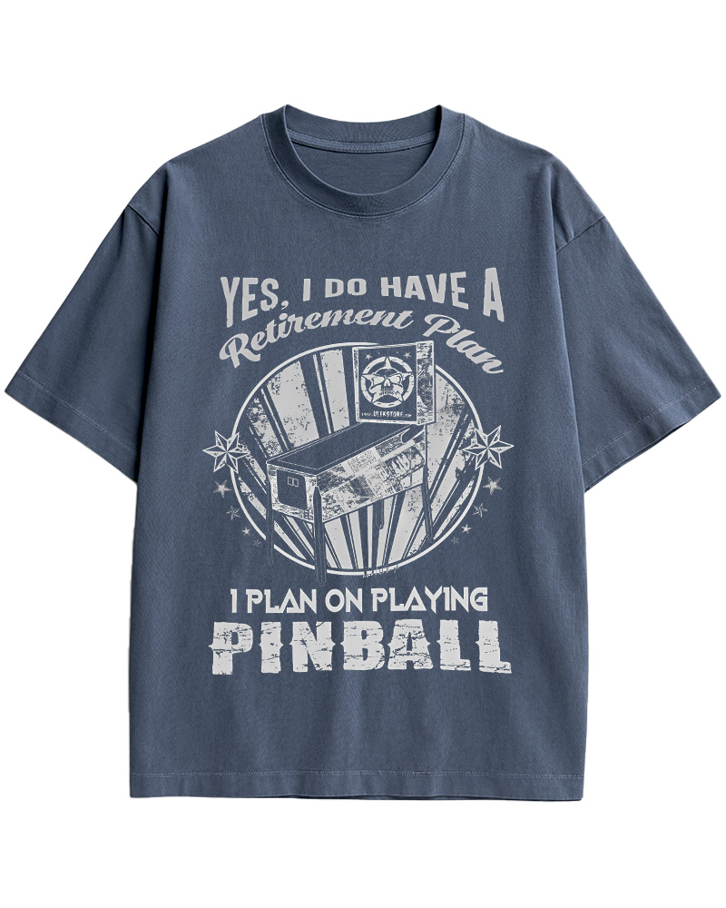 TheRetroTee I Plan on Playing Pinball 1970s Cotton T-Shirt