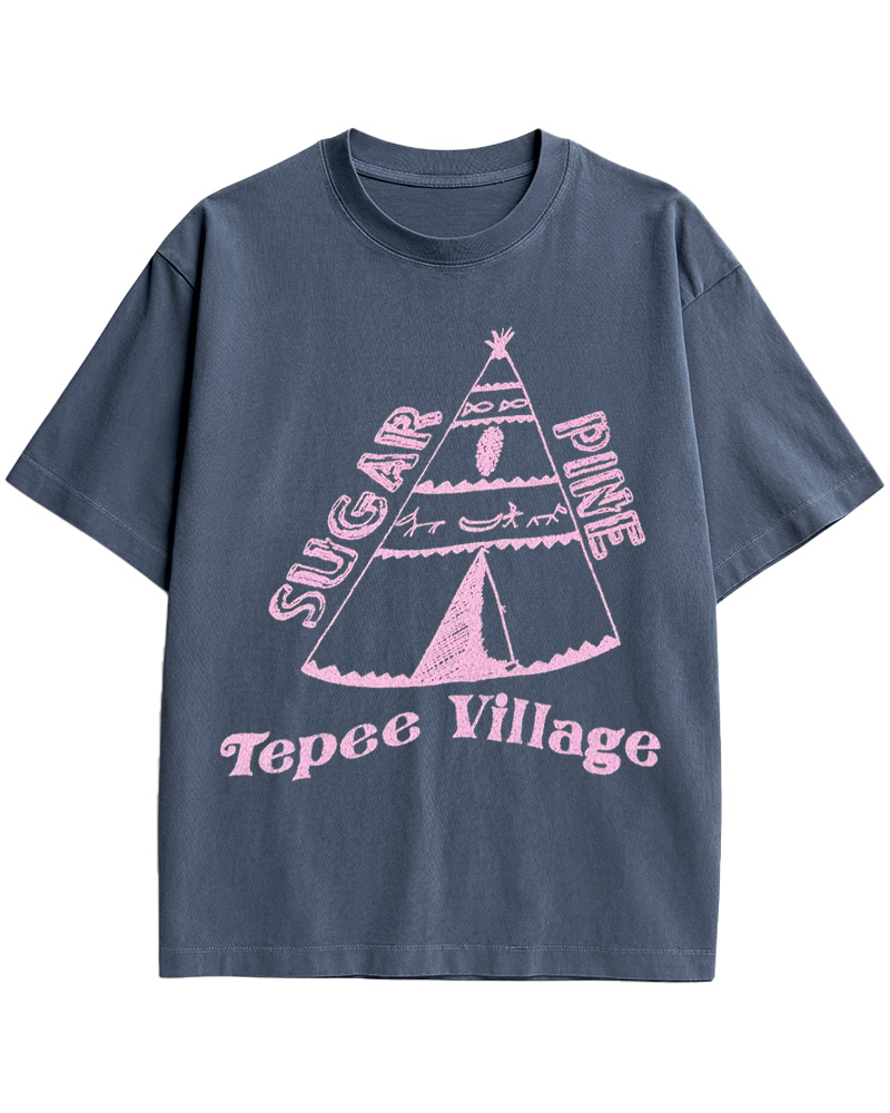 TheRetroTee 70s Sugar Pine Tepee Cotton T-Shirt