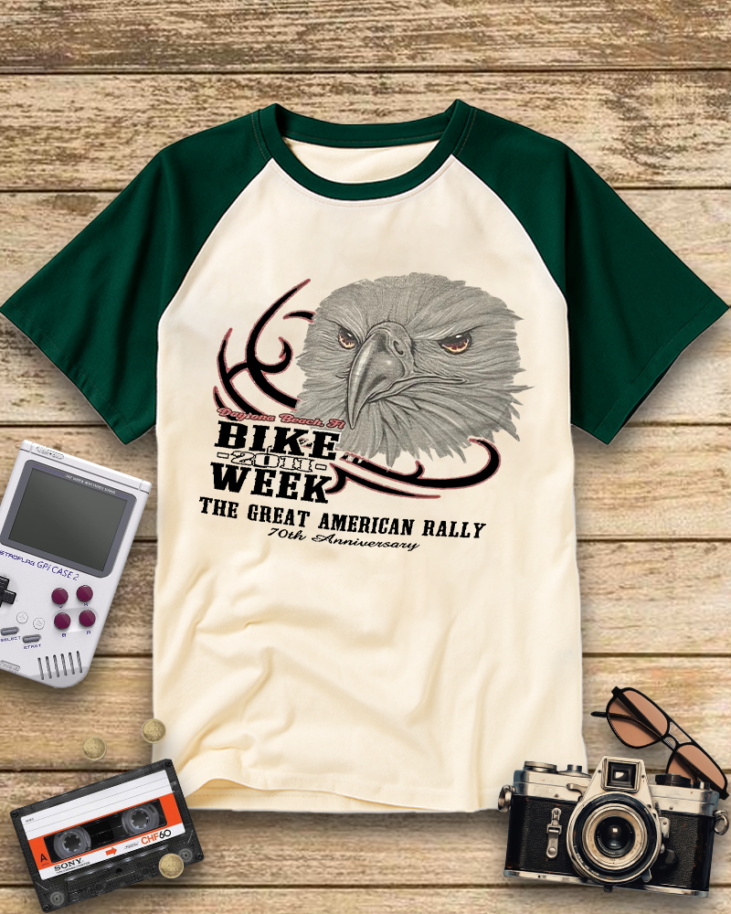 TheRetroTee Punk Motorcycle Biker 2000s Raglan Baseball T-Shirt