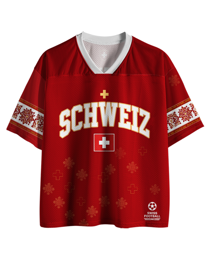 TheRetroTee Custom Switzerland Soccer Mesh Jersey