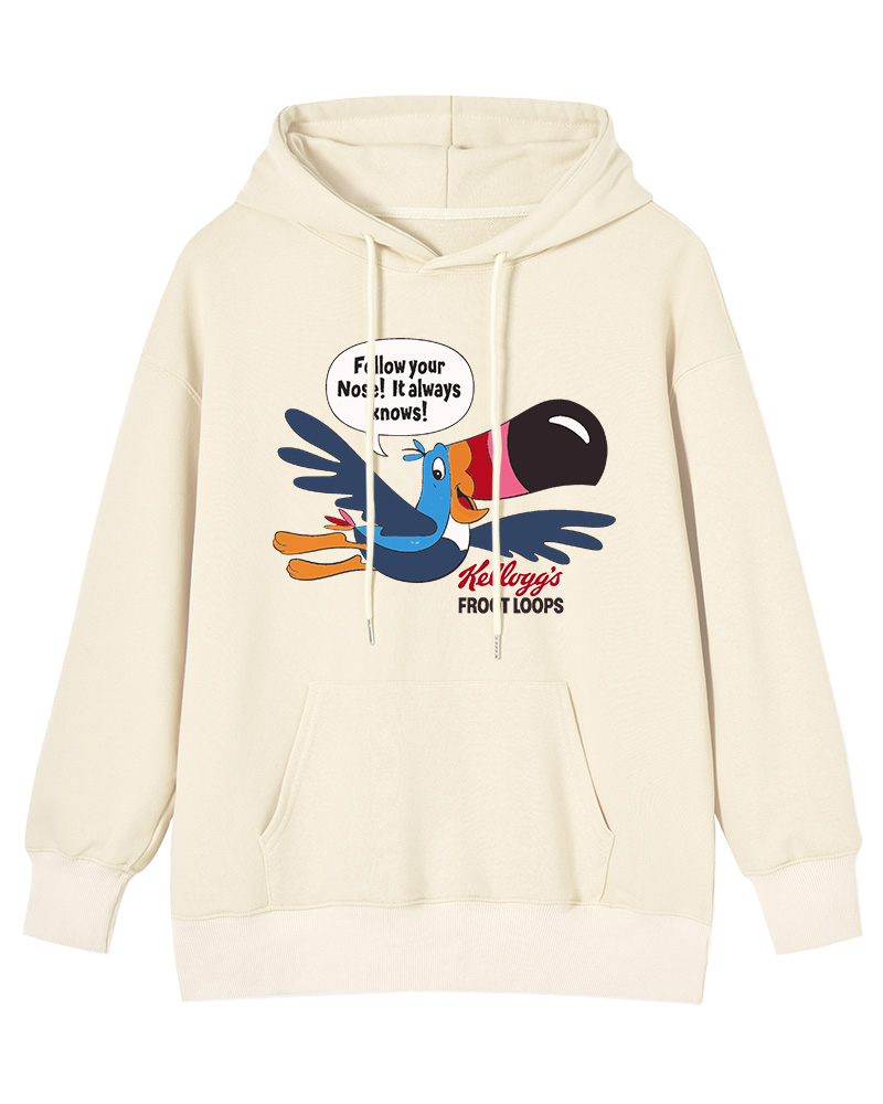 TheRetroTee Froot Loops Toucan Sam 1960s Cotton Hoodie