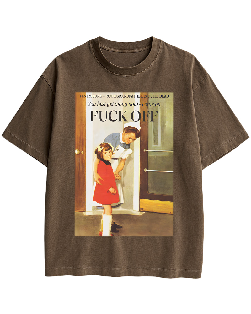 TheRetroTee Fuck Off Nostalgia Pin-Up Cotton T-Shirt