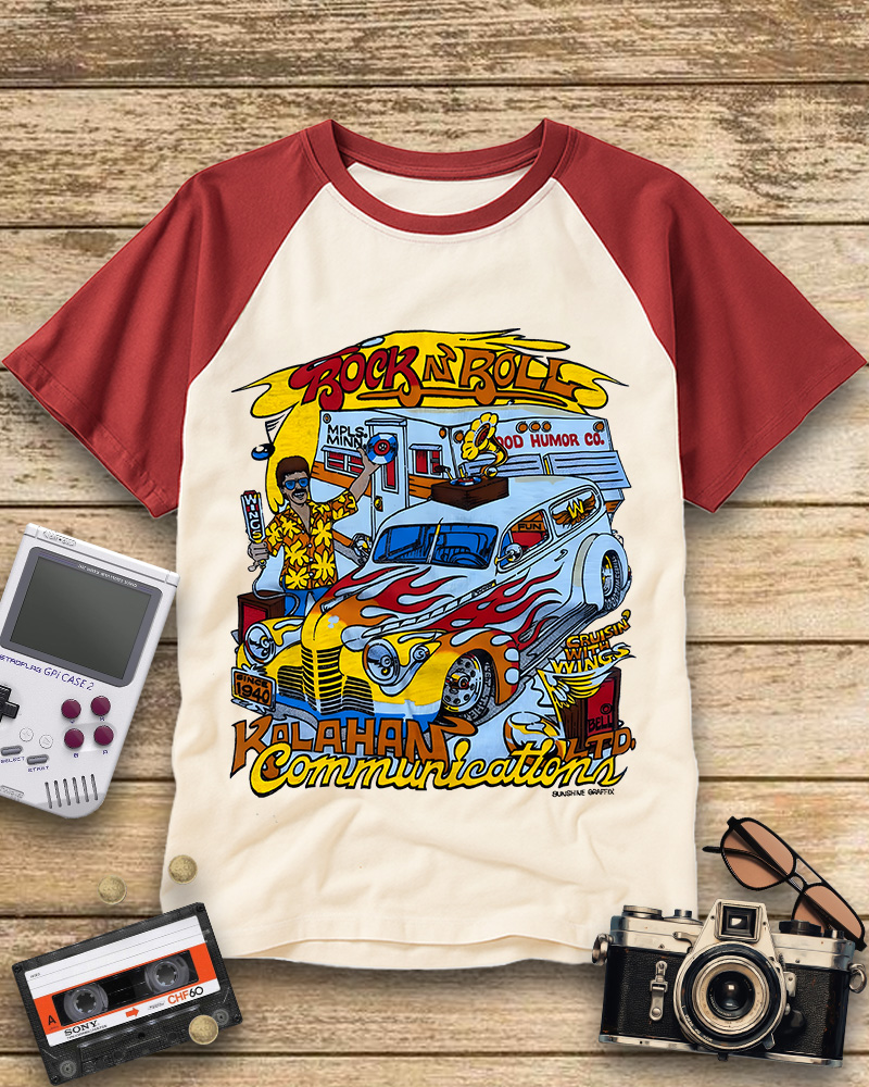 TheRetroTee 1970s Minneapolis Raglan Baseball T-Shirt