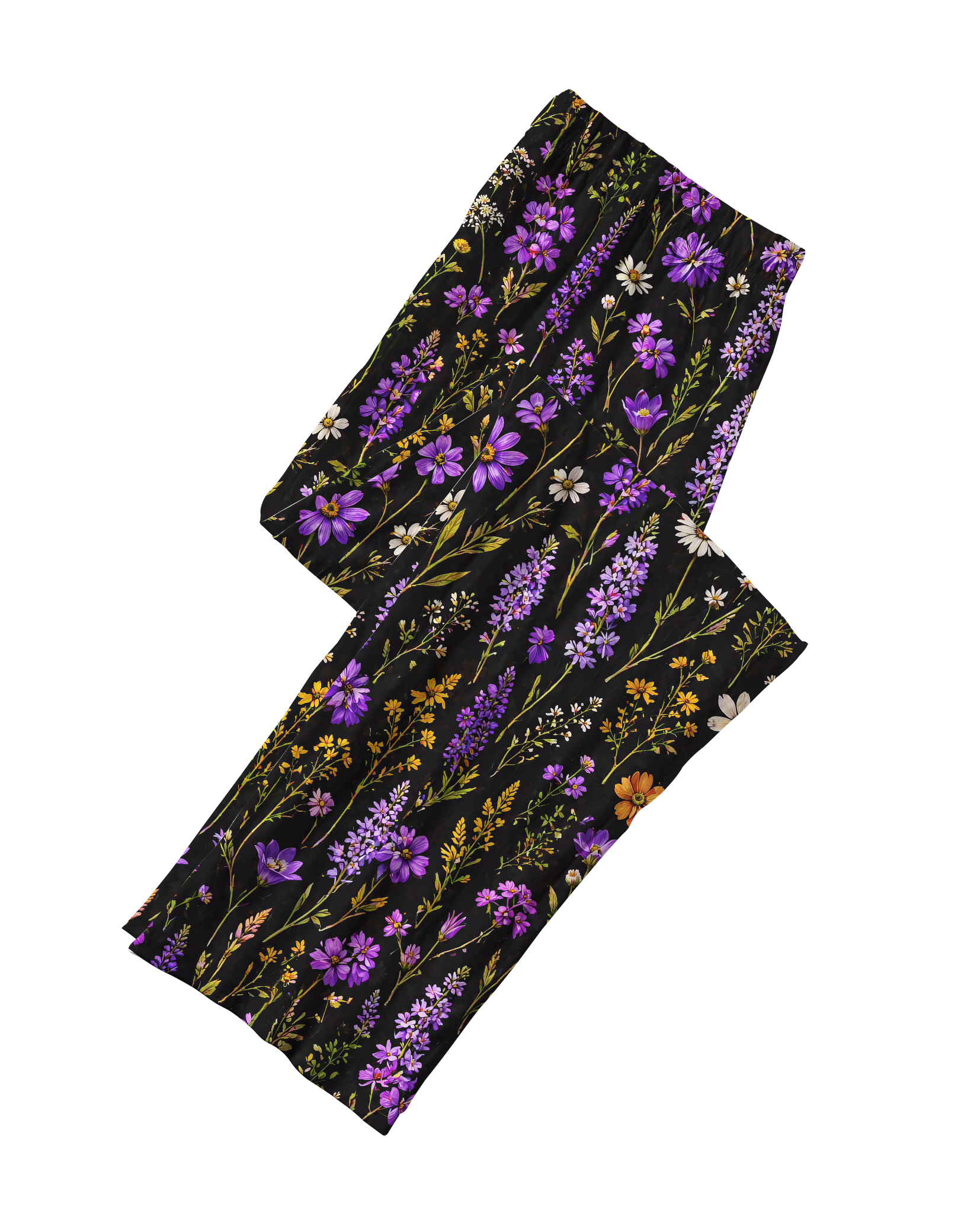 TheRetroTee Dark Purple Wild Meadow Vintage Pajama Set