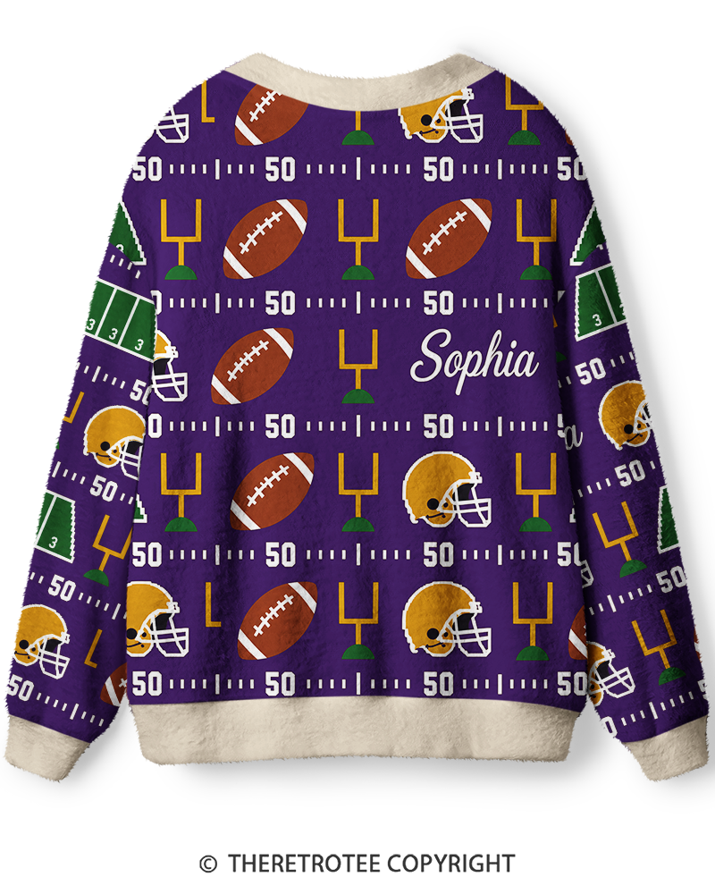 TheRetroTee Vintage Custom Football Heritage Unisex Cardigan Sweater