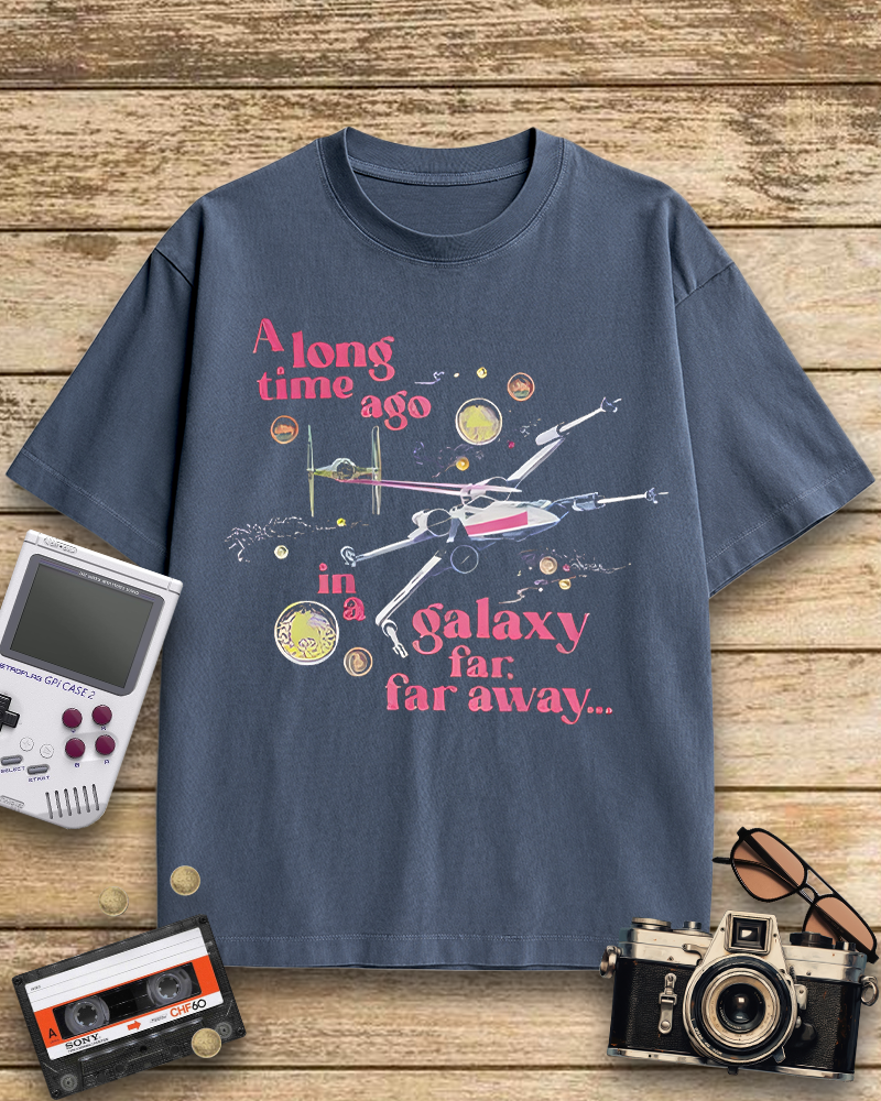TheRetroTee A Long Time Ago In A Galaxy Far Far Away 1970s T-Shirt